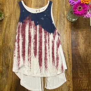 Distressed American Flag Tank.